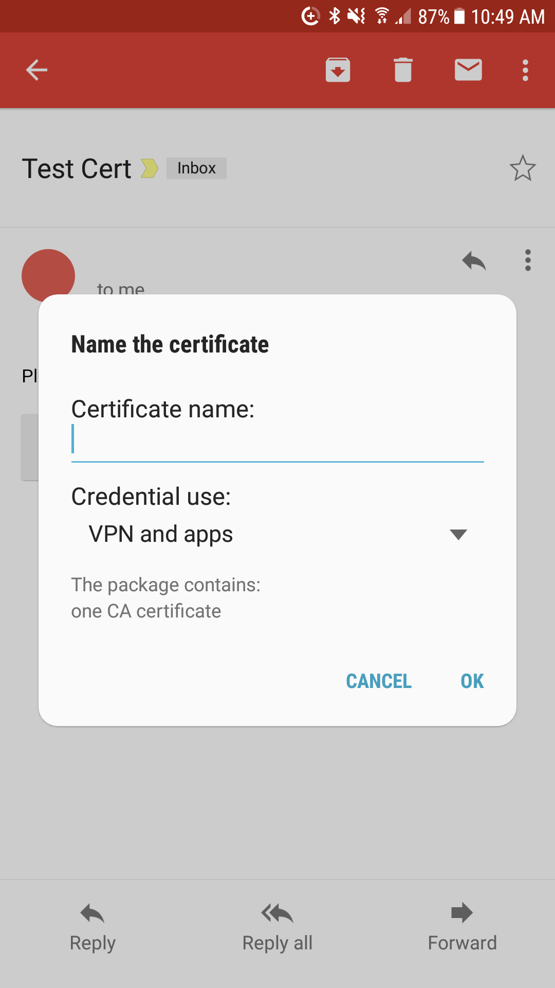 Installing an SSL Certificate on an Android Device (Manually)