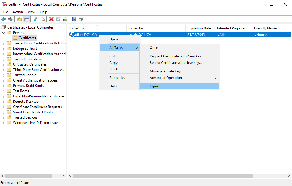 How to install certificate authority ca server and create certificates