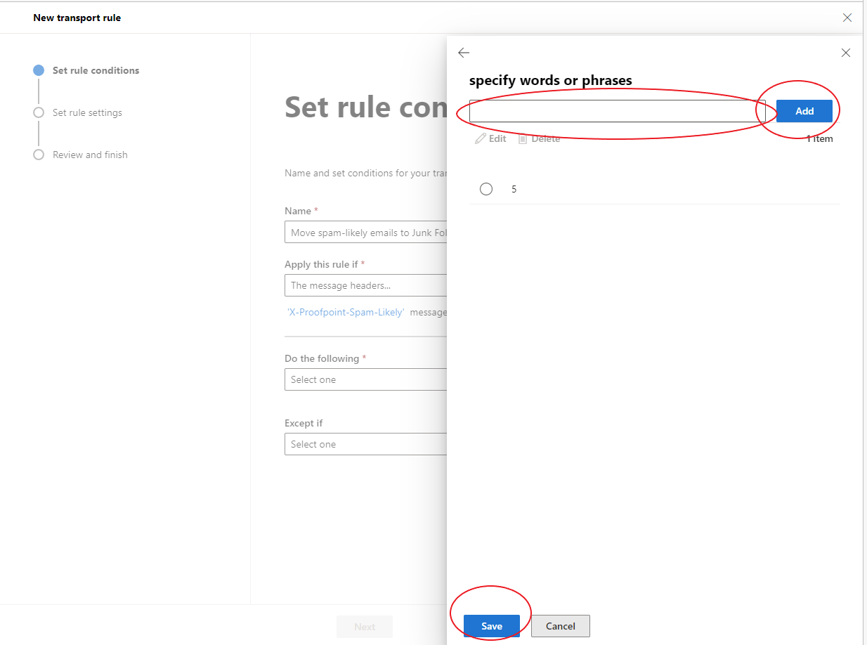 Creating custom rules for the new Microsoft 365 portal