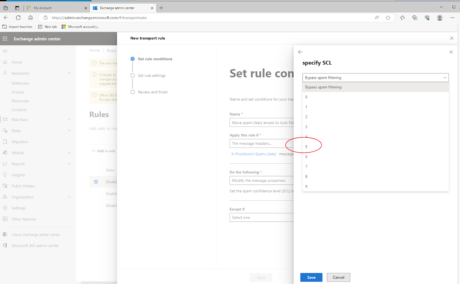 Creating custom rules for the new Microsoft 365 portal
